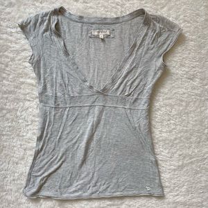 Abercrombie and Fitch light grey short sleeve babydoll top